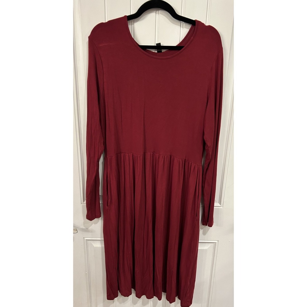 db Moon Dress Size‎ XL Wine Red Empire Waist Midi